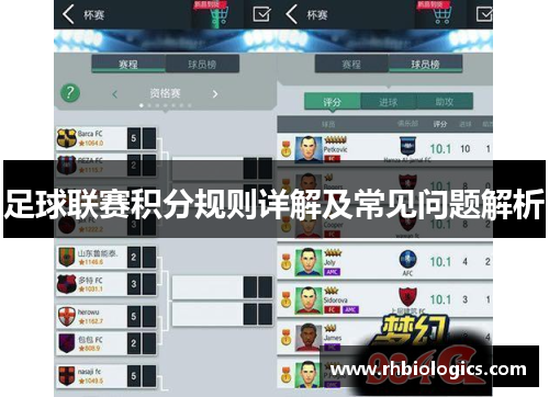 足球联赛积分规则详解及常见问题解析